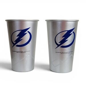 Coors Light Tampa Bay Lightning NHL Aluminum Pint Cupts Set of 2 Beer Tumblers
